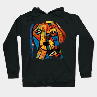 Geometric Canine - Abstract Cubist Dog Artwork Hoodie